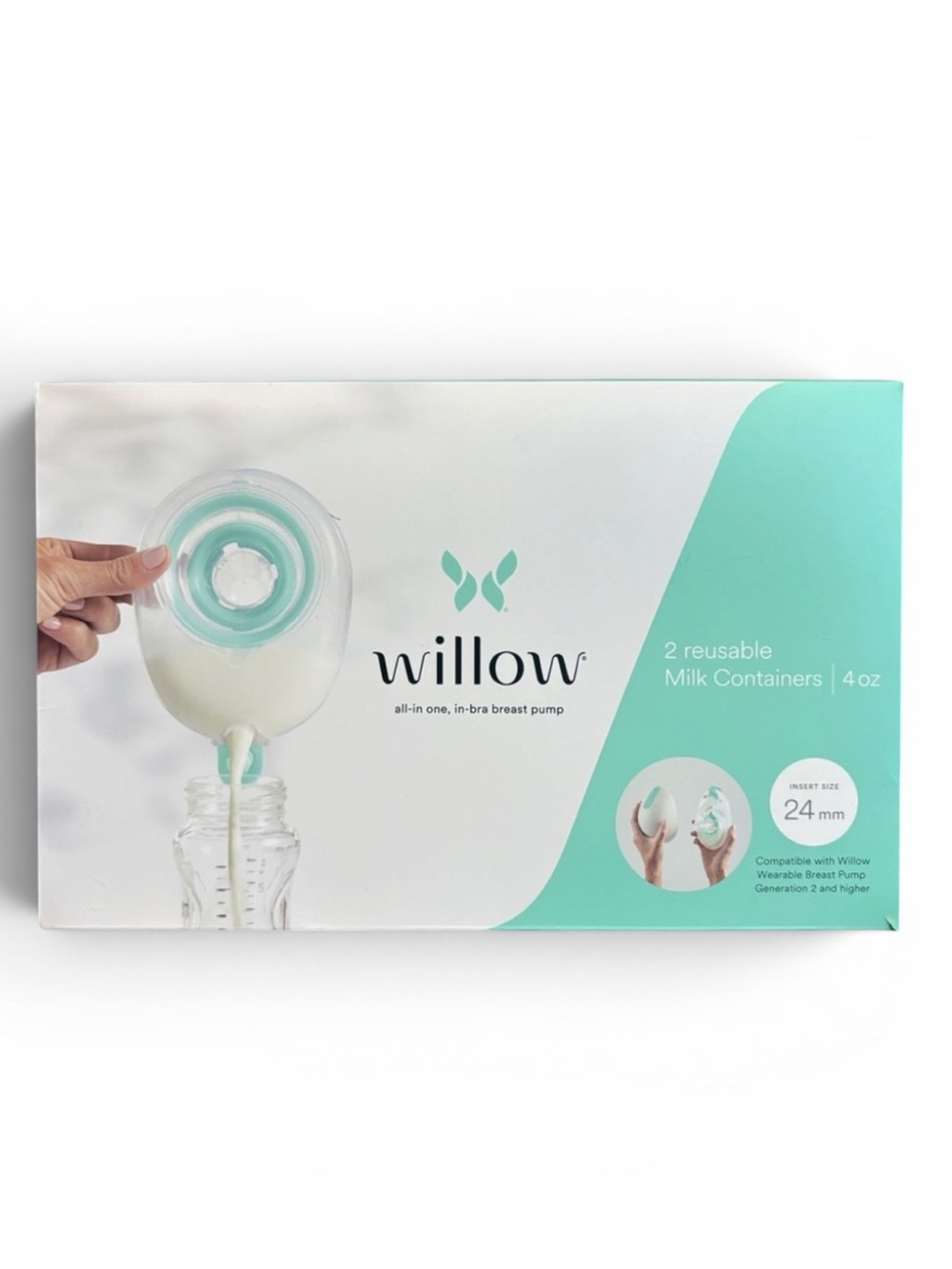 Willow 2 Reusable 4oz Milk Containers 24mm Open Box